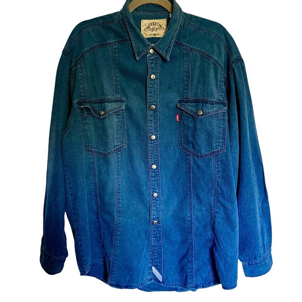 Levi's Denim Shirt Snap Front Size XL Western